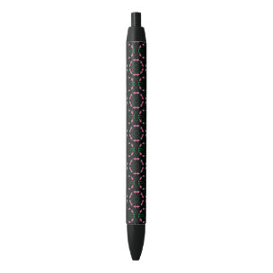 Emerald and Pink Kaleidoscope Black Ink Pen