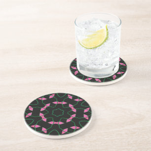 Emerald and Pink Kaleidoscope Coaster