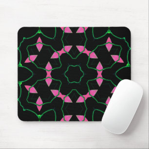 Emerald and Pink Kaleidoscope Mouse Pad