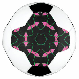 Emerald and Pink Kaleidoscope Soccer Ball