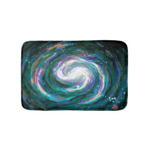 Emerald and Purple Galaxy Bath Mat