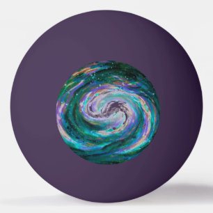 Emerald and Purple Galaxy Ping Pong Ball