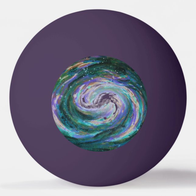 Emerald and Purple Galaxy Ping Pong Ball (Front)