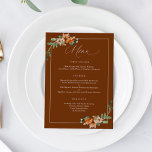 Emerald and Rust Burnt Orange Greenery Wedding Menu<br><div class="desc">Introducing our Emerald Greenery and Rust Floral Romantic Wedding Menu, thoughtfully designed to infuse the charm of fall and winter into your special day. This exquisite menu is a true ode to nature's beauty, capturing the enchanting blend of emerald greenery and rust-coloured florals. As the seasons change, so do our...</div>