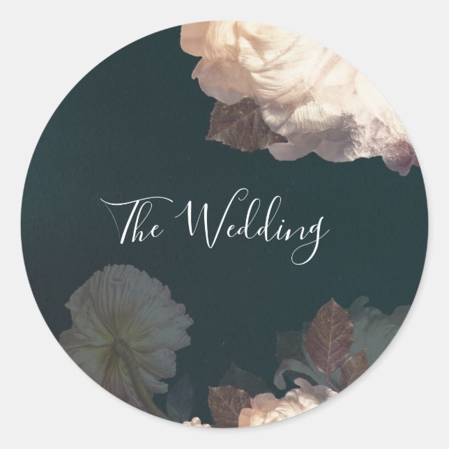 Emerald Antique Vintage Wedding Classic Round Sticker (Front)