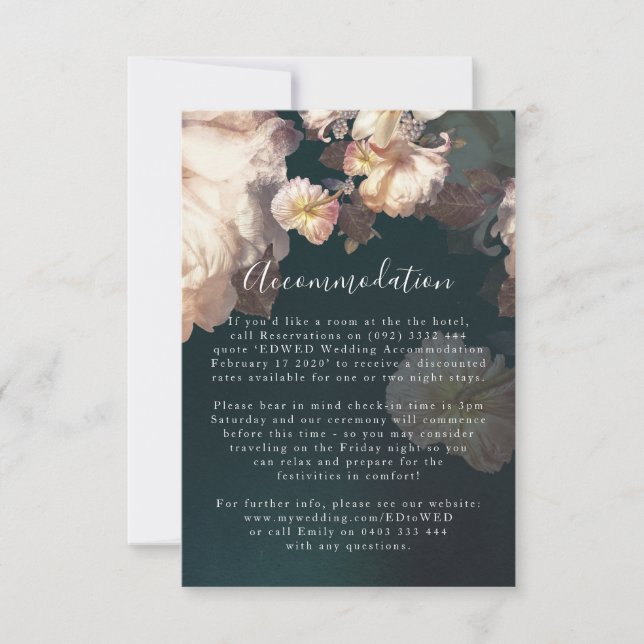Emerald Antique Vintage Wedding Enclosure Card (Front)