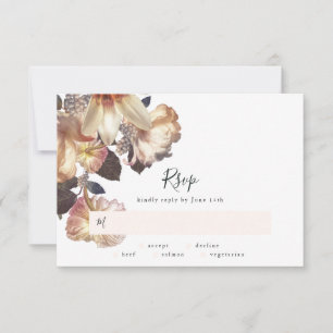 Emerald Antique Vintage Wedding RSVP Card