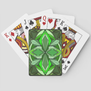 Emerald Art Deco Style Playing Cards w/ Green Face