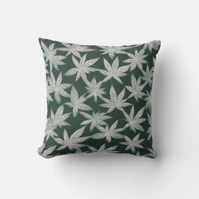 Emerald Asanoha: A Traditional Japanese Design Cushion (Front)