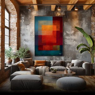 Emerald Aurora Color Field Abstract Modern Wall  Poster