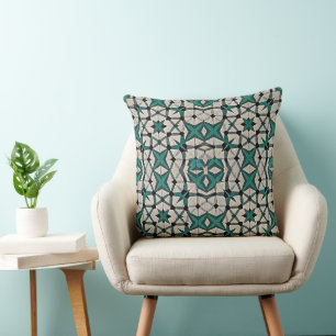 Emerald axis abstract geometric pattern 1284 cushion