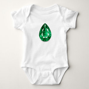 Emerald Baby Bodysuit Cute May Birthstone Design
