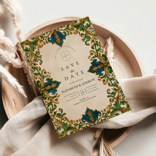 Emerald Baroque Islamic Wedding Save The Date (Creator Uploaded)