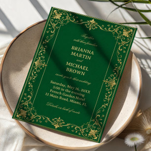 Emerald Baroque Luxury Celtic Invitation
