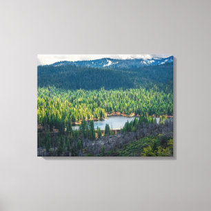 Emerald Basin Beneath Mountain Clouds Canvas Print