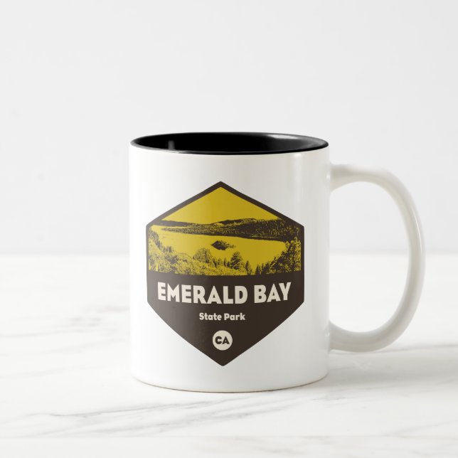 Emerald Bay State Park, California Two-Tone Coffee Mug (Right)