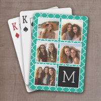 Emerald & Black Instagram 5 Photo Collage Monogram
