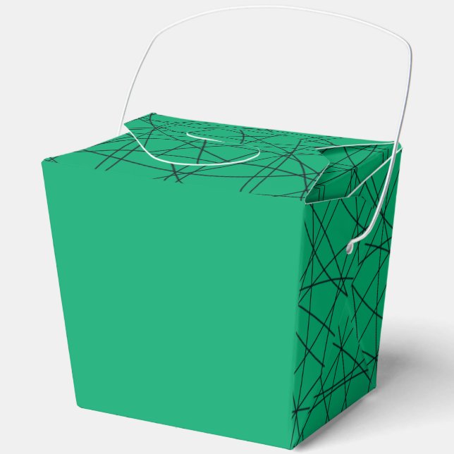 Emerald & Black Line Art Favour Box – Customisable (Front)