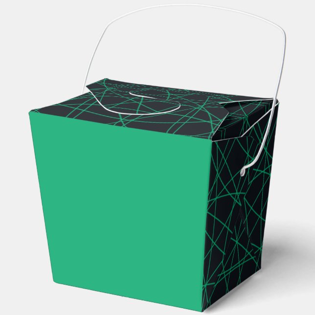 Emerald & Black Modern Favour Box – Customisable (Front)