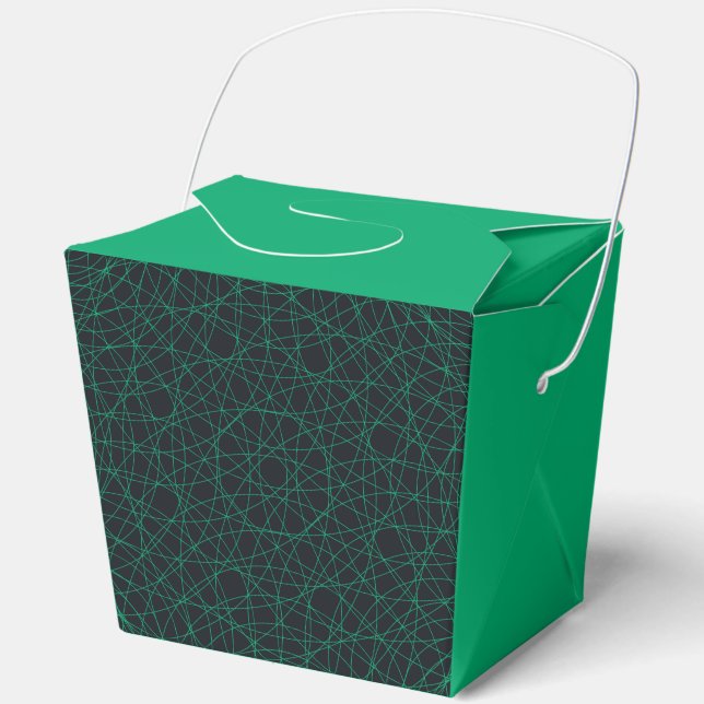 Emerald & Black Pattern Favour Box – Customisable (Front)