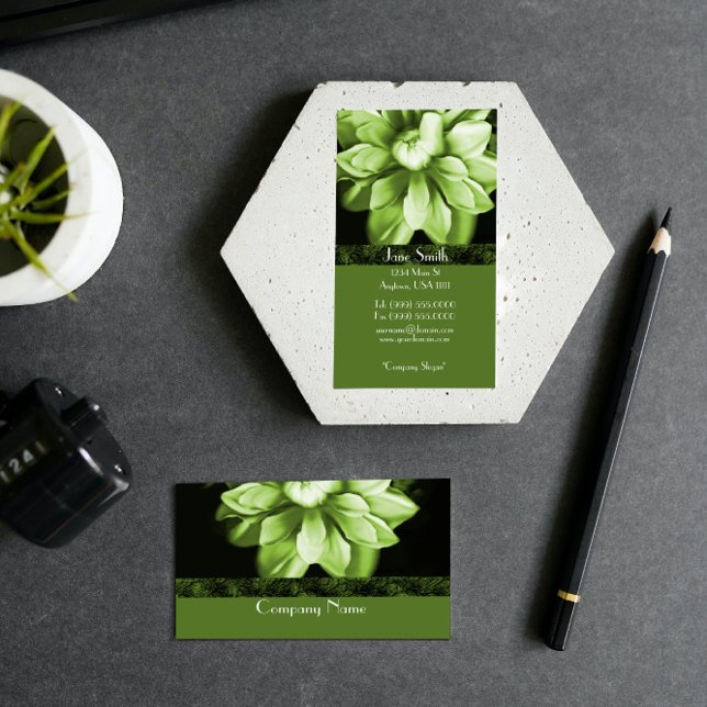 Emerald Bloom Business Card (Emerald Green Bloom Business Card)