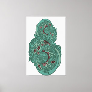 Emerald Blossoms Canvas Print