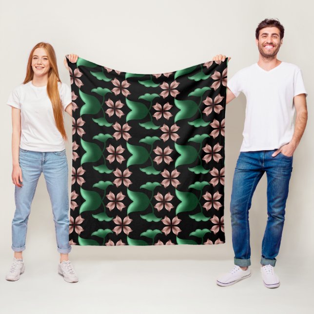     Emerald & Blush Botanical Fleece Blanket  (In Situ)