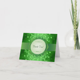 Emerald Bokeh 30th Anniversary Thank You Card
