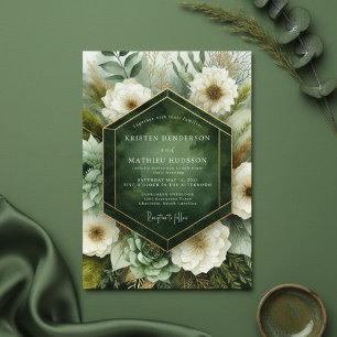 Emerald Botanical Bloom Wedding Invitation