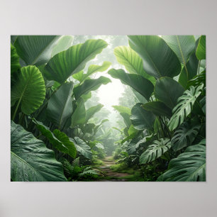 Emerald Botanical Canyon Tropical Nature Poster