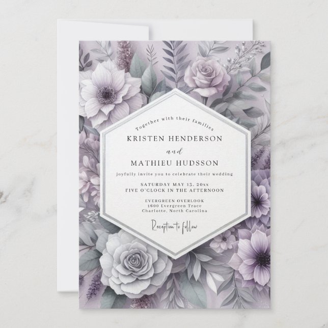 Emerald Botanical Romance Wedding Invitation (Front)