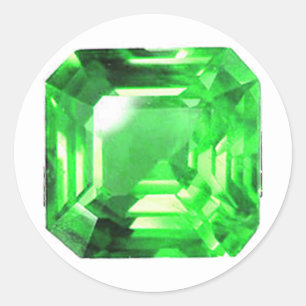 Emerald, Bright Green Classic Round Sticker
