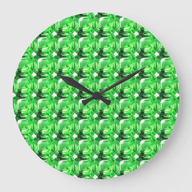 Emerald, Bright Green Large Clock (Front)