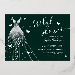 Emerald Butterfly Sparkle Dress Bridal Shower 