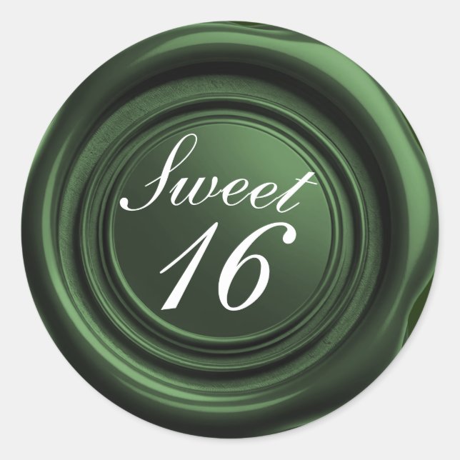 Emerald Candle Wax Seal Drip Sweet 16 Wedding (Front)