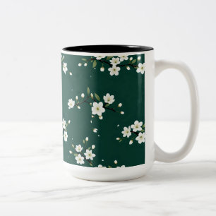 Emerald Cherry Blossom Petal Mug