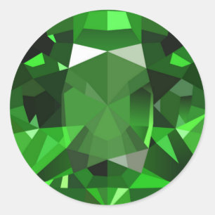 Emerald classic round sticker