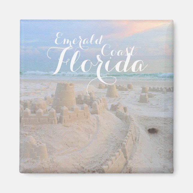 Emerald Coast, Florida Beach Castle Magnet (Front)