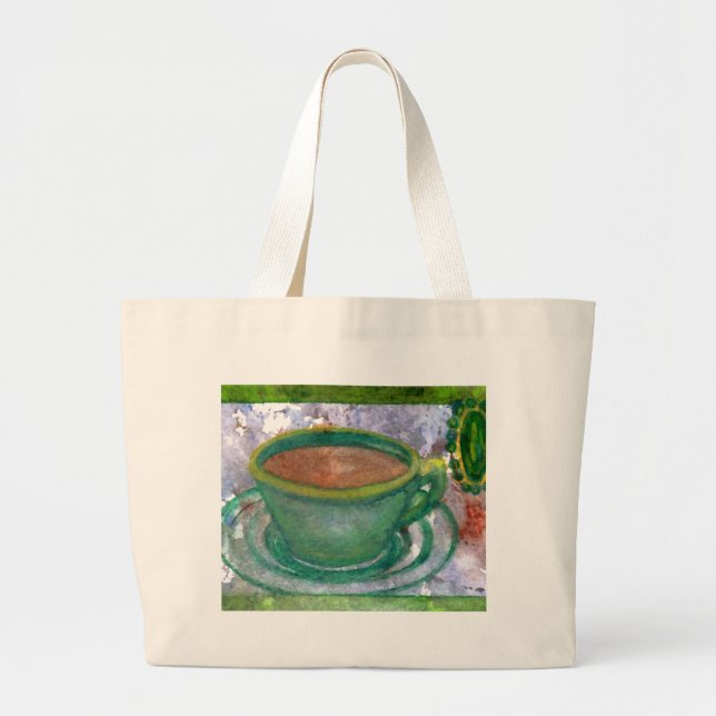 Emerald Coffee CricketDiane Coffee Art Large Tote Bag (Front)