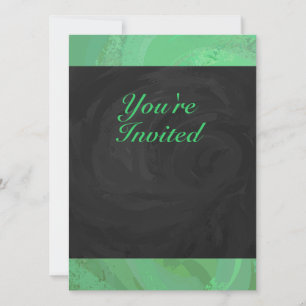 Emerald Cream and Black Party Invitation
