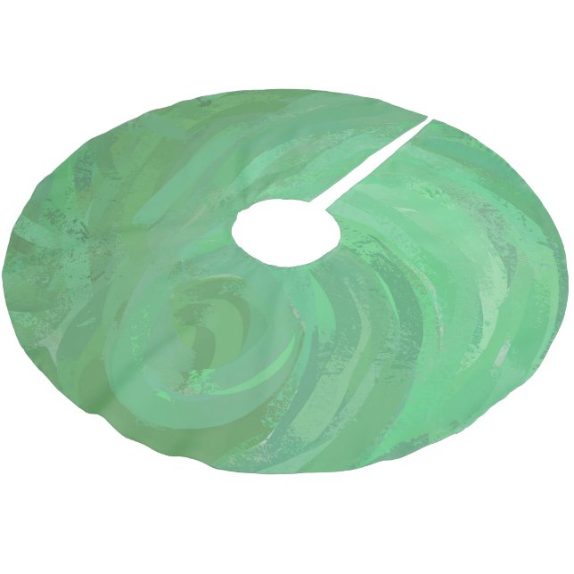 Emerald Cream Brushed Polyester Tree Skirt (Angled)