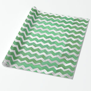 Emerald Cream Chevron Pattern Wrapping Paper