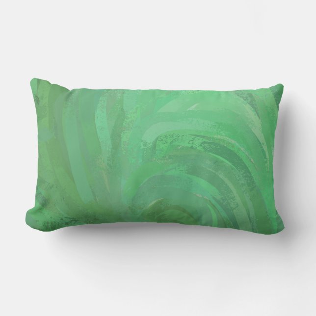 Emerald Cream Green Lumbar Cushion (Front)