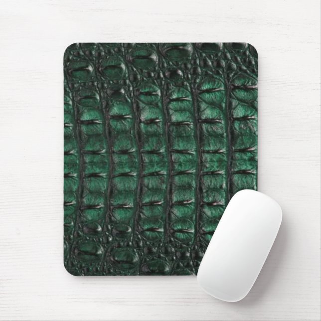 Emerald Crocodile Leather Luxury Exotic  Skin Mouse Pad (With Mouse)
