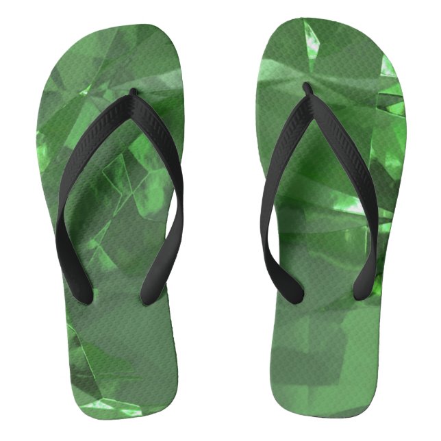 Emerald Crystal Flip Flops (Footbed)