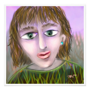 Emerald Curiosity ~ Modern Feminine Portrait Wall Photo Print