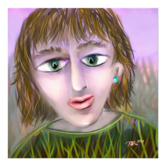 Emerald Curiosity ~ Modern Feminine Portrait Wall  Photo Print