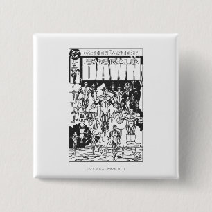 Emerald Dawn Cover, Black and White 15 Cm Square Badge