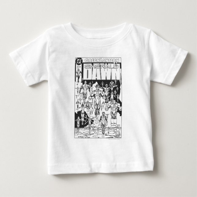 Emerald Dawn Cover, Black and White Baby T-Shirt (Front)
