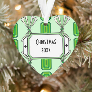 Emerald Deco Stripe Ornament